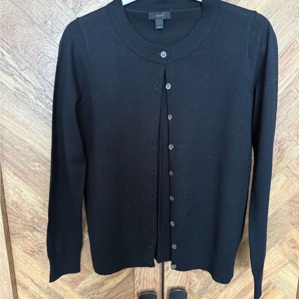 J. Crew Black Cardigan Sweater Classic Design